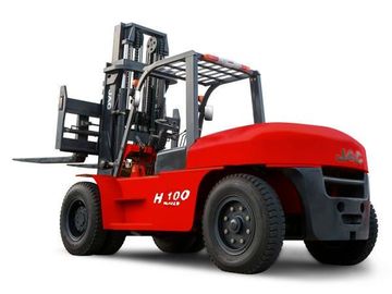 Porcellana JAC un carrello elevatore diesel da 10 tonnellate, carrelli elevatori del contrappeso di grande capacità, colore rosso o arancio pesante del carrello elevatore dell'attrezzatura, fornitore